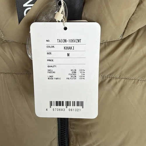 Taion Puffer Jacket Mens Medium Beige Mountain Volume Hooded Down Jacket BNWT  image 5