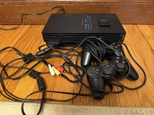 Sony PlayStation 2 Fat Black Console Bundle with Controller & Game / Ps2 Console