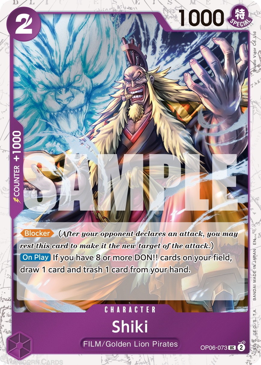 OP06-073 Shiki : Uncommon Pirate Foil English One Piece TCG Card : PRB02: One Pi