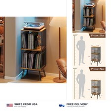 X-cosrack 3-Tier Record Player Stand, Turntable Stand with Storage up to 200 ...