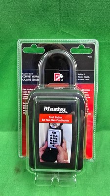 Master Lock 5422D Lock Box Combination Push Button Portable Key Safe NEW (E8)
