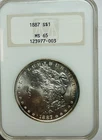 New Listing1887 Morgan Dollar - NGC MS65 Old Holder - Beautiful Coin