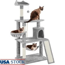 Multi-Level Cat Tree Tower W/ Scratching Posts Hammock Condo Activity Center New