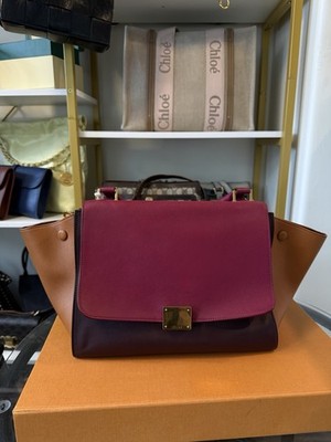Celine Trapeze Tote Medium Multicolor Leather