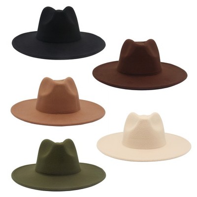 Wide Brim Felt Cowboy Hat Unisex Western Fedora Sunjoy Tech Cowboy Hat, Faux Felt Western Fedora, Wide Brim  main image 3