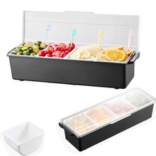 Ice Cooled Condiment Serving Container Garnish Serving Tray for Camping Fruit