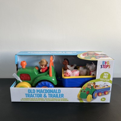 Brandneu Big Steps Spielzeug alter MacDonald Traktor & Anhänger Set - Alter 1+