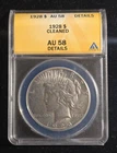 1928 $1 Peace Silver Dollar ANACS AU58 Details Cleaned