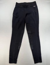 Kerrits Black Power Stretch Fleece Knee Patch Pocket Riding Tights (L) MSRP $139