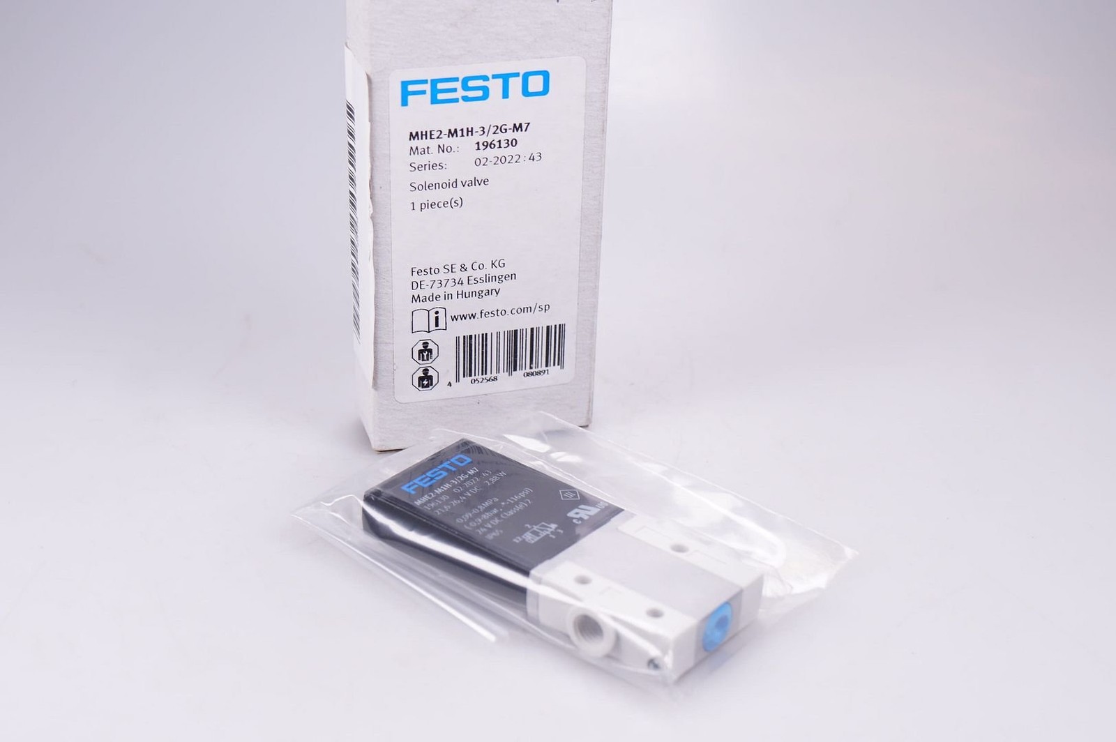 FESTO Magnetic Valve MHE2-M1H-3/2G-M7 196130 OVP