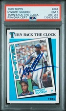 1989 Topps Dwight Gooden Turn Back The Clock #661 Signed AUTO PSA 7 NM AUTO 8