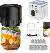 Mason Jar Vacuum Sealer 3 in 1 Electric Mason Jar Vacuum Sealer Kit  Black 