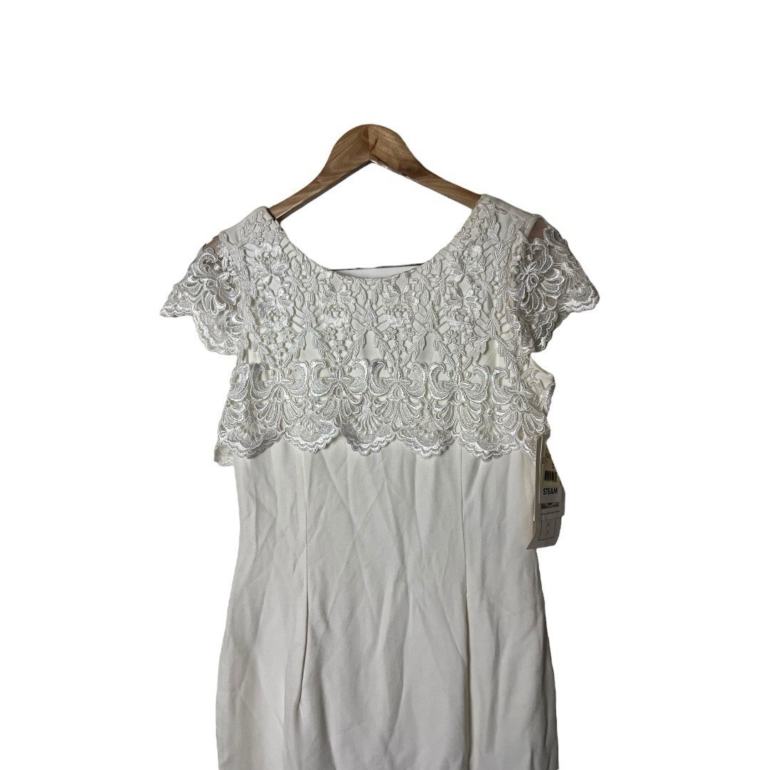 Vintage NWT Scott McClintock Gunne Sax Long Dress White Lace 8