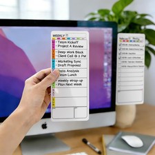 Magnetic Monitor Memo Board, Dry Erase Whiteboard Weekly Planner and White