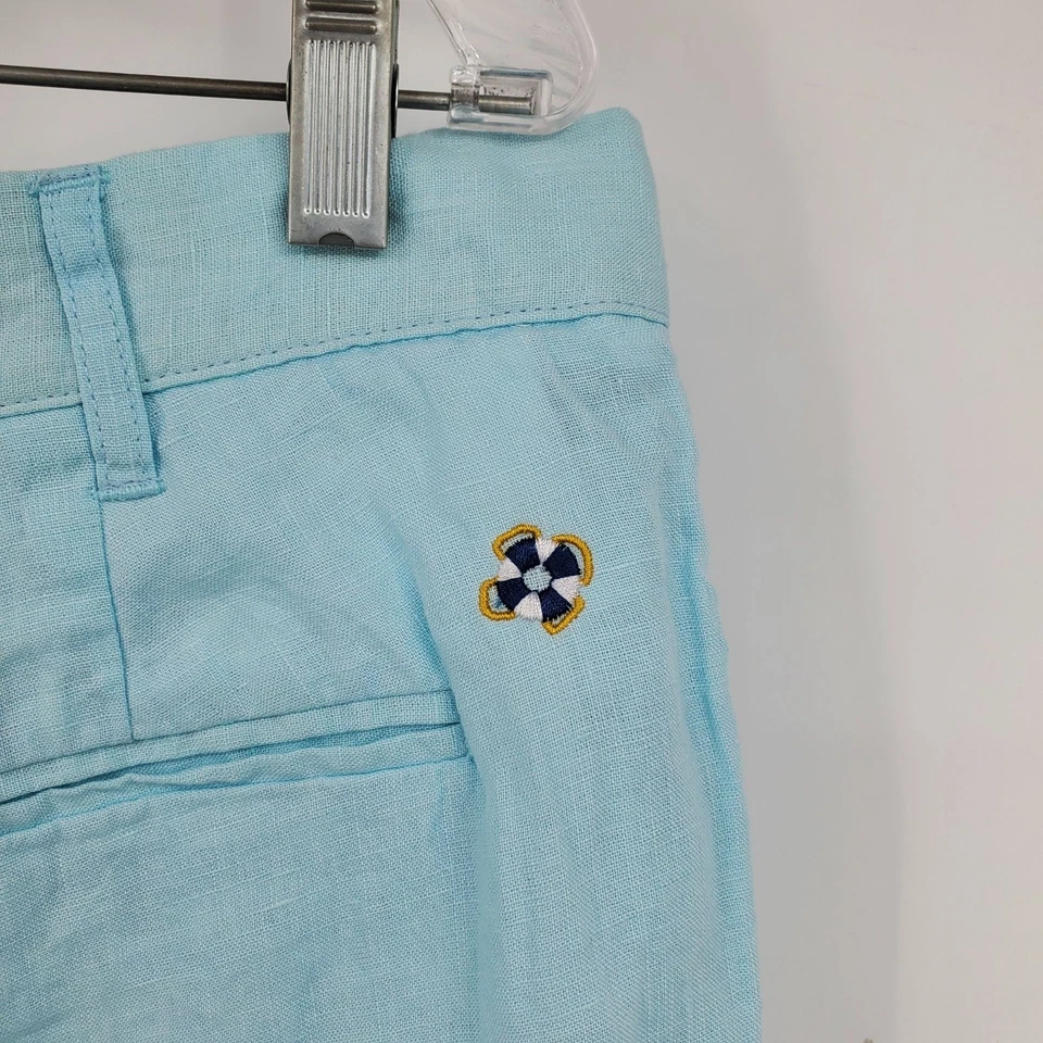 Castaway Nantucket Island 100% Linen Coastal Flat Front Men's Shorts Size 35 - Image 4 of 4