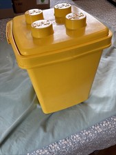 LEGO Duplo Yellow Storage Bucket With Handle Plastic Vintage 1987