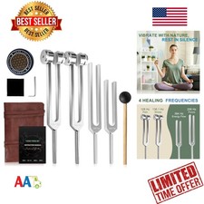 Tuning Forks for Healing 4 Set 128Hz, 136.1Hz, 256Hz  384Hz 