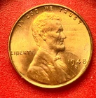 1948-S Lincoln Wheat Cent Penny GEM RED BU From an Original Bank Roll