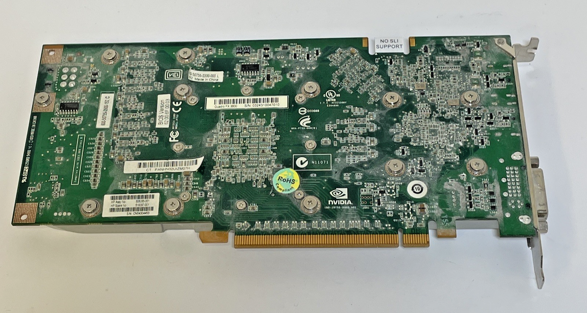 NVIDIA QUADRO FX 3800 1GB GDDR3 PCIE 2.0 X16 Video Card Dual