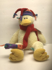 First Main Plush 14" Duck Whacky Quacky Hat Scarf Circa 2000s Whimsical NWT