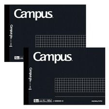 Kokuyo Campus Notebook, Half Size, Graph Ruled, B6 Deformation, Black, 50 Sheets