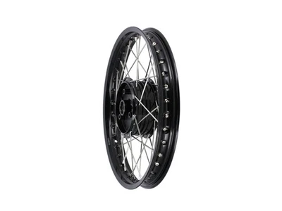 Speichenrad 1,5 x 16" Alufelge, Schwarz eloxiert + Edelstahlspeichen - für Sims - Bild 1 von 4