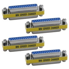 4Pack DB25 25 Pin Serial Port Female To Female Mini Gender Changer Hub