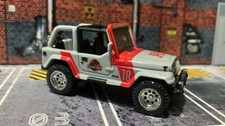 CUSTOM '92 Jeep Wrangler Sahara • Chrome Wheels • Hot Wheels Premium Jurassic Pk