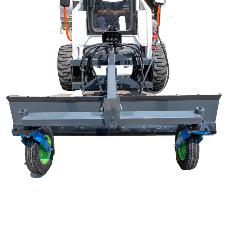 BID for 86.6'' Hydraulic Wheeled Land Grader Leveler for Skid Steer Loader