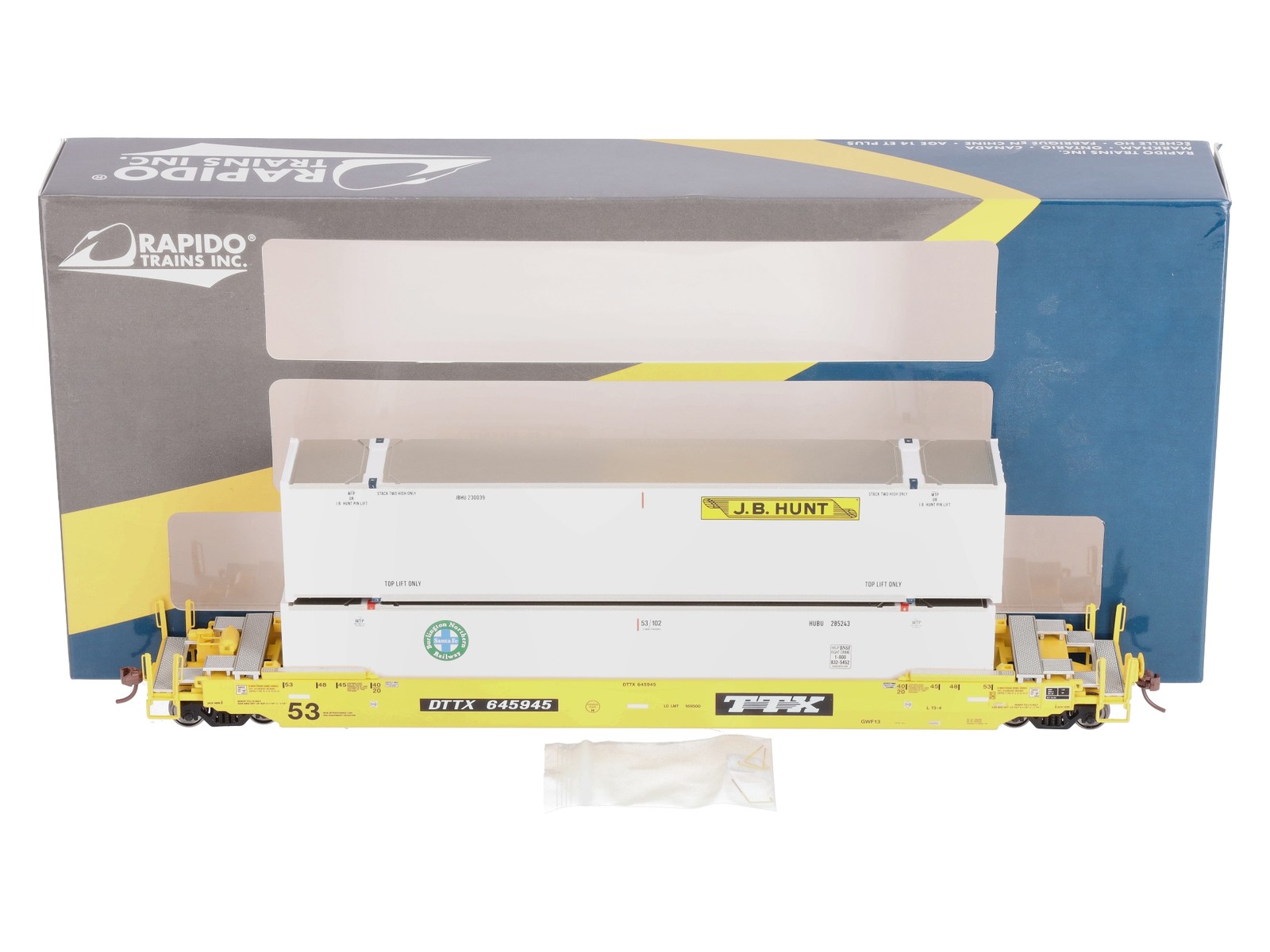 Rapido Trains 401009 HO Scalew Gunderson 53' TTX Husky Stack Car #645945 LN/Box