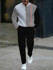 Men's Outfit 2 Piece Set Shirt  Pants Suit PLUS SIZE BIG 5XL