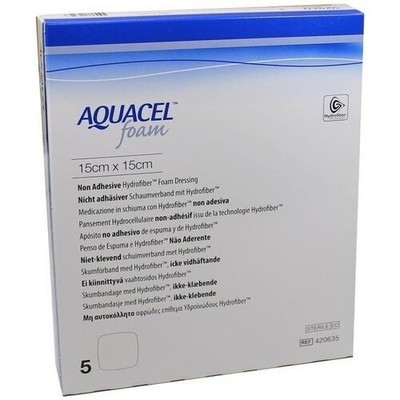 AQUACEL Foam nicht adhäsiv 15x15 cm Verband, 5 St PZN 08999807