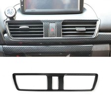 Carbon Fiber Style Middle Air Outlet Vent Trim Cover For Mazda 3 Axela 2014-2019 Carbon Fiber Style Middle Air Outlet Vent Trim Cover For Mazda 3 Axela 2014-2019