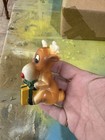 Vintage Norcrest Reindeer Holding Christmas Gift Figurine X -455 - Beautiful NOS — photo 9