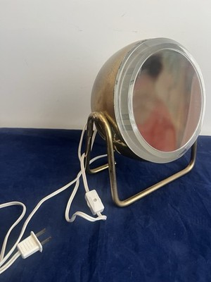 Vintage Rialto Ball Mirror Makeup Magnifying Table Top Lamp Metal The Eyeball