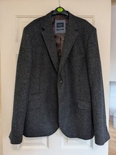 White Stuff Mens XXL Blazer Jacket Mallalieus of Delph British Wool Tweed Grey