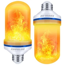 Cppslee Led Flame Light Bulbs, 4 Modes Fire Light Bulbs, E26 Base Flame Bulb, Ch