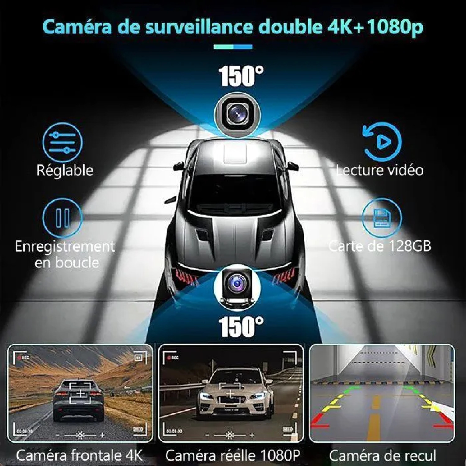 Display Auto Portatile 10,26" CarPlay Android Auto Wireless Dashcam 4K GPS BT FM - Miniatura 3