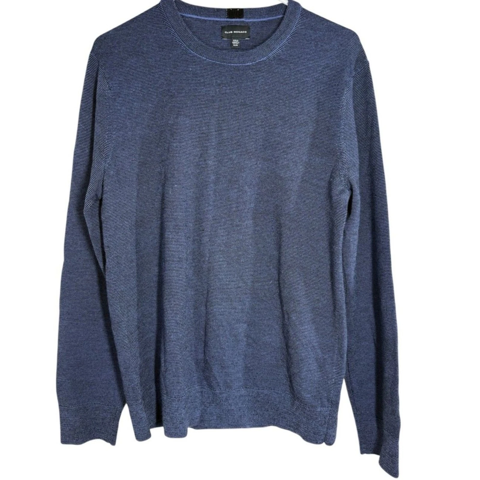 Club Monaco Mens Blue Merino Wool Base Layer Sz M Thermal Warm Crew Neck