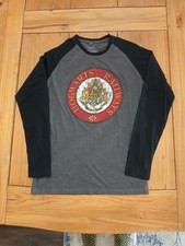 Harry Potter Hogwarts Long Sleeve T Shirt M Gray Movie Magic Wizarding Universal