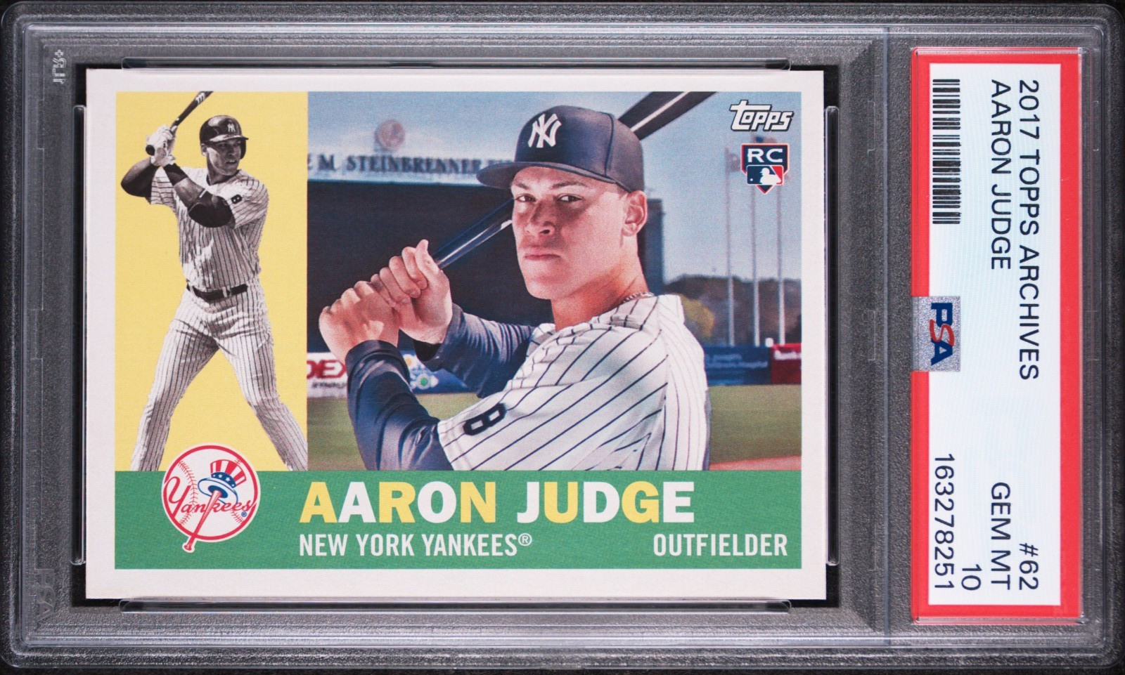 AARON JUDGE 2017 TOPPS ARCHIVES ROOKIE RC #62 PSA 10 GEM MINT YANKEES! 163278251 view 1