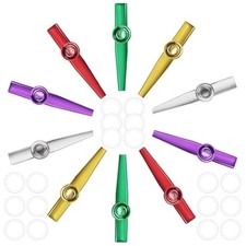 Bercoor 10-Pack Metal Kazoos with 18 Membranes - Great Gift for Kids  Parties
