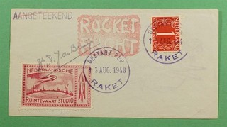 DR WHO 1948 NETHERLANDS SPACE ROCKET MAIL EZ #63C1B SIGNED R86046