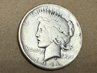1921 high relief PEACE U.S. silver dollar. VG-Fine, cleaned, rim bumps. #kd6