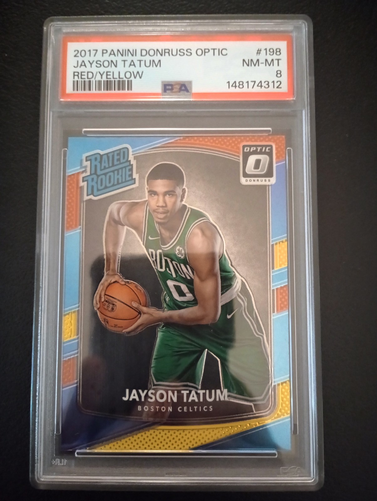 2017-18 Donruss Optic Red and Yellow #198 Jayson Tatum Rookie RC Celtics - PSA 8