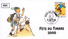 FRANCE 3303 FDC Premier Jour 06 Fête du Timbre 2000 TINTIN HERGE KUIFJE BD