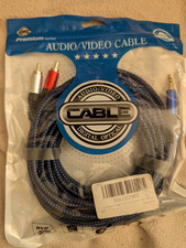 8 Meter Premium 1/8" 3.5mm AUX Stereo to 2 RCA Male Audio Y Cable Cord