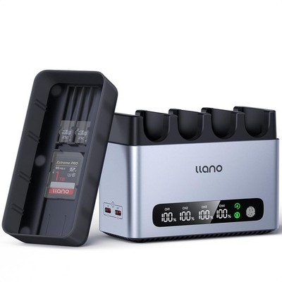 llano 65W 4-Slot LP-E6NH LP-E6P Ladegerät   Schnellladegerät für Canon EOS R6