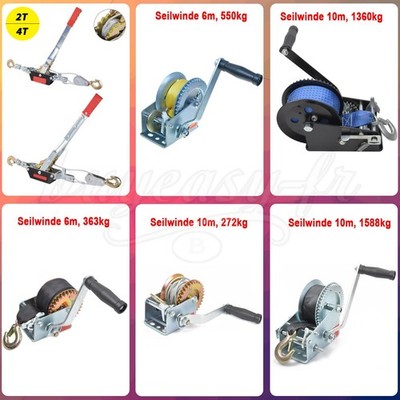 Hand-Seilwinde Ratschenzug Flaschenzug Seilzug Greifzug Trailerwinde Hand-Winch