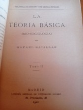La Teoria Basica Rafael Solillas Madrid 1901 Rare Book